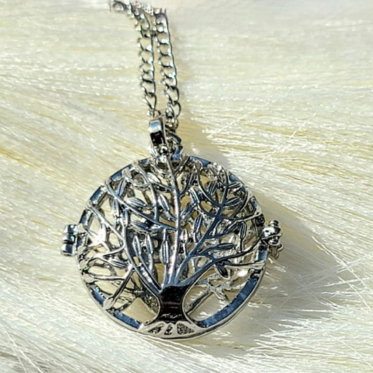 Filigree Tree of Life Locket Necklace, Symbolic Charm, Elegant Accessory