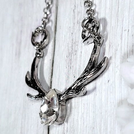 Teardrop Antler Necklace, Wildlife Fashion Pendant, Animal Inspired Accessory, Rustic Chic Design, Deer Hunter Theme, Rustic Chic Charm