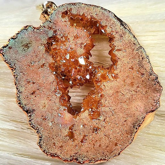 Peach Agate Raw Stone Necklace, Nature Inspired Pendant, Unique Raw Crystal Jewelry