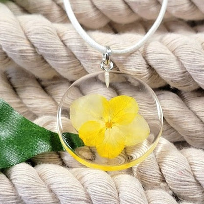 Bright Yellow Flower Necklace, Elegant Floral Jewelry