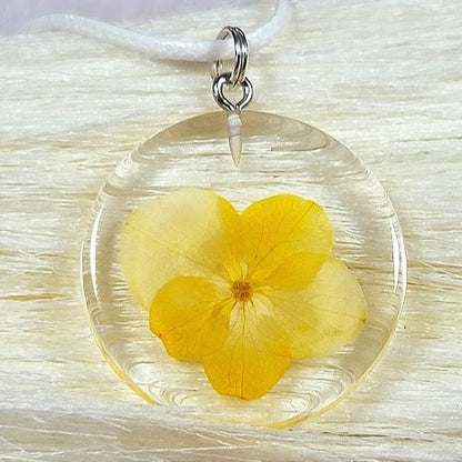 Bright Yellow Flower Necklace, Elegant Floral Jewelry