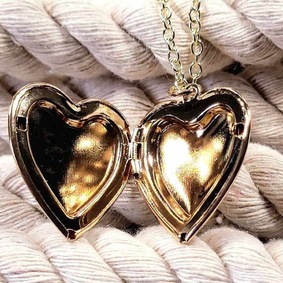 Glittery Pink Heart Locket Necklace