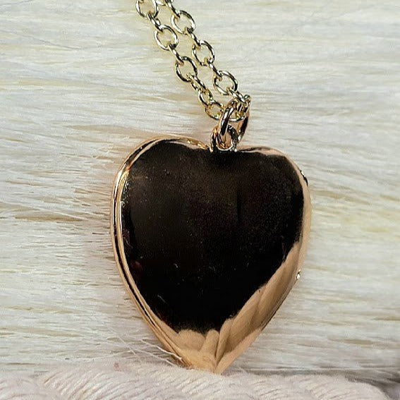 Glittery Pink Heart Locket Necklace