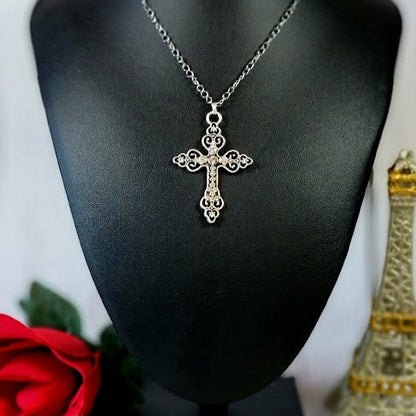 Celtic Silver Cross Necklace, Confirmation Gift, Catholic Crucifix Pendant