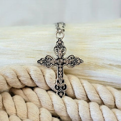 Celtic Silver Cross Necklace, Confirmation Gift, Catholic Crucifix Pendant