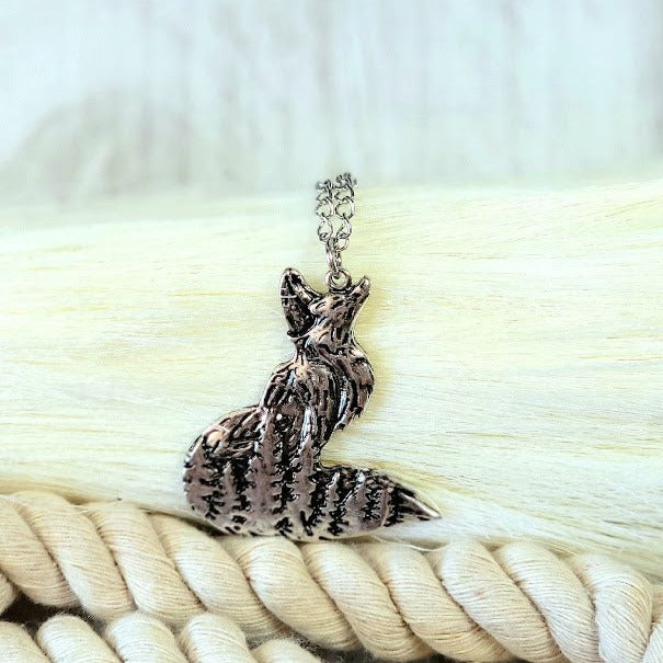 Silver Fox Necklace, Female Vixen Pendant, Kwahn Inspired Charm, Elegant Forest Animal Jewelry, Wilderness Accessory, For the Sexy Woman