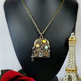 Collier de porte enchantée, accessoire de narration, pendentif de conte de fées fantaisiste, bijoux rustiques, pendentif magique, bijoux uniques faits à la main