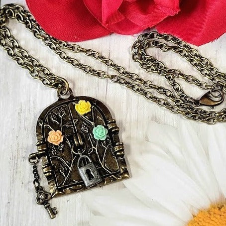 Enchanted Fairytale Door Pendant Necklace