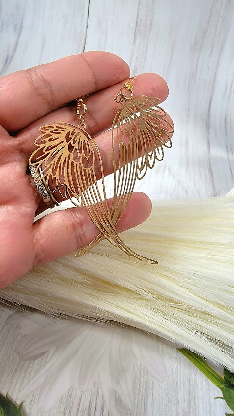 Angel Wings Earring, Elegant Long Dangle