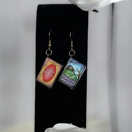 Book Lover Mismatched Earring, Storybook Pendants