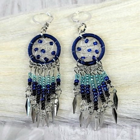 Miniature Dreamcatcher Earrings, Tribal Charm Dangle, Ethnic Inspired Earrings