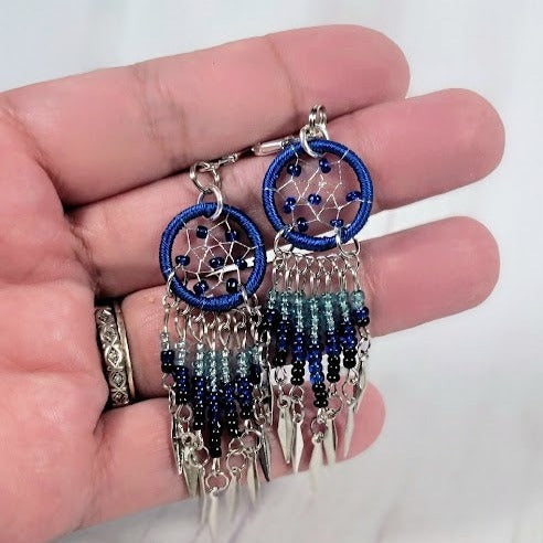 Miniature Dreamcatcher Earrings, Tribal Charm Dangle, Ethnic Inspired Earrings