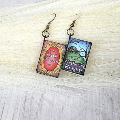 Book Lover Mismatched Earring, Storybook Pendants