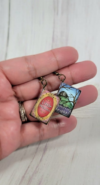 Book Lover Mismatched Earring, Storybook Pendants