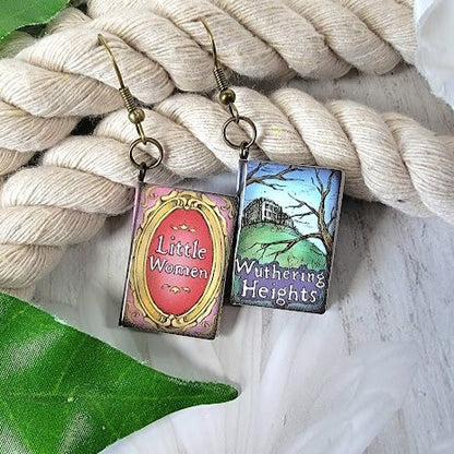 Book Lover Mismatched Earring, Storybook Pendants