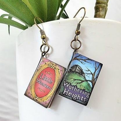 Book Lover Mismatched Earring, Storybook Pendants