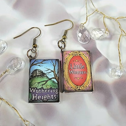 Book Lover Mismatched Earring, Storybook Pendants