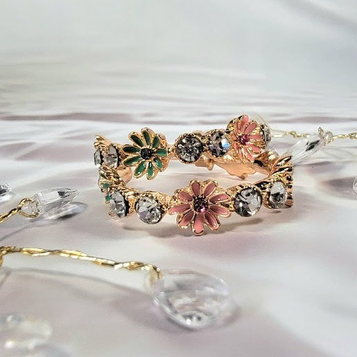 Pendiente de aro de flores de primavera, accesorios de boda en el jardín, diseño elegante y con clase, regalo fashionista, inspirado en la naturaleza, joyería botánica