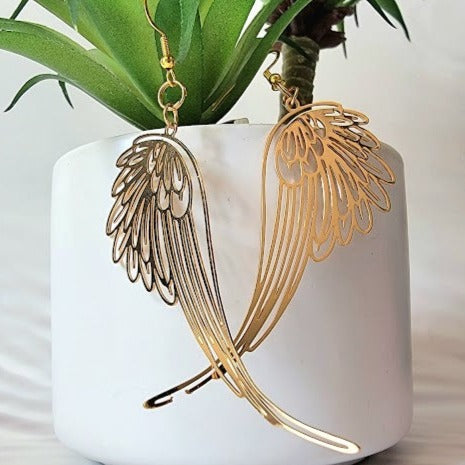 Angel Wings Earring, Elegant Long Dangle