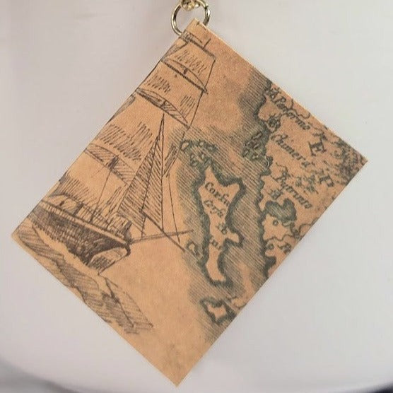 Eye-Catching Book Necklace, Brown Book Map Pendant, Perfect Gift for Travelers, Ideal Teacher Appreciation Gift, Journal with Real Pages