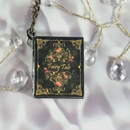 Storybook Theme Necklace, Whimsical Jewelry Accessory, Book Lover Gift, Once Upon A Time Pendant, Literary Jewelry, Librarian Present