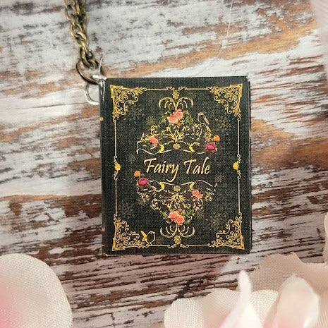 Storybook Theme Necklace, Whimsical Jewelry Accessory, Book Lover Gift, Once Upon A Time Pendant, Literary Jewelry, Librarian Present