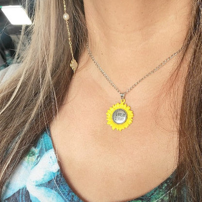 Petit collier de tournesol, pendentif jaune vibrant, ambiance positive, bon soleil du matin, Be Bright Be Sunny, chaîne en acier inoxydable 304