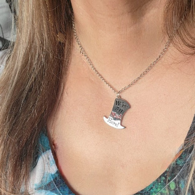 Eccentric "We're All Mad Here!" Necklace