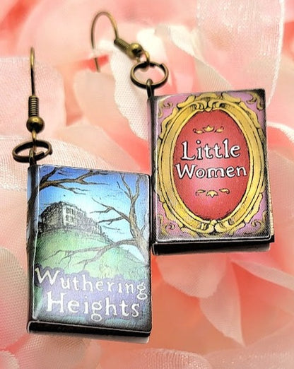 Book Lover Mismatched Earring, Storybook Pendants