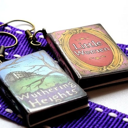 Book Lover Mismatched Earring, Storybook Pendants