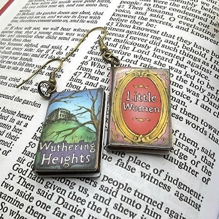 Book Lover Mismatched Earring, Storybook Pendants