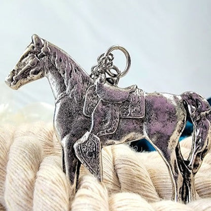 Silver Horse Equestrian Necklace, Rodeo Fashion Pendant, Country Western Jewelry, Southwestern Flair Accessory, Cowboy Cowgirl Pendant