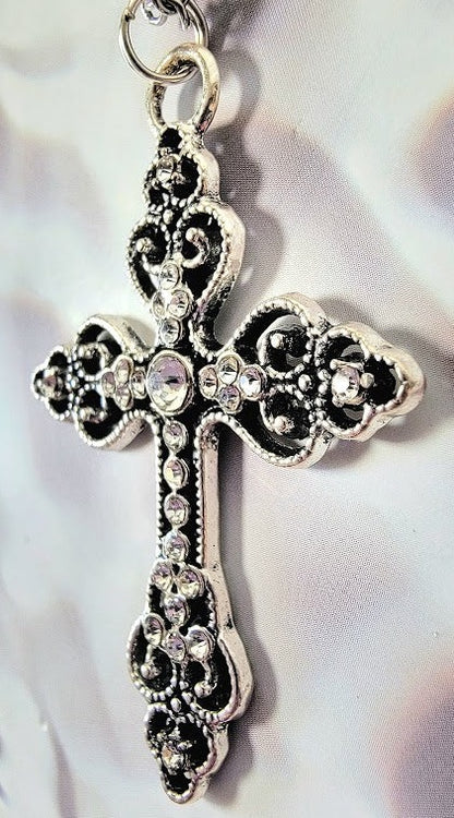 Celtic Silver Cross Necklace, Confirmation Gift, Catholic Crucifix Pendant