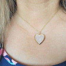 Glittery Pink Heart Locket Necklace