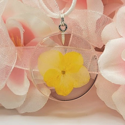 Bright Yellow Flower Necklace, Elegant Floral Jewelry