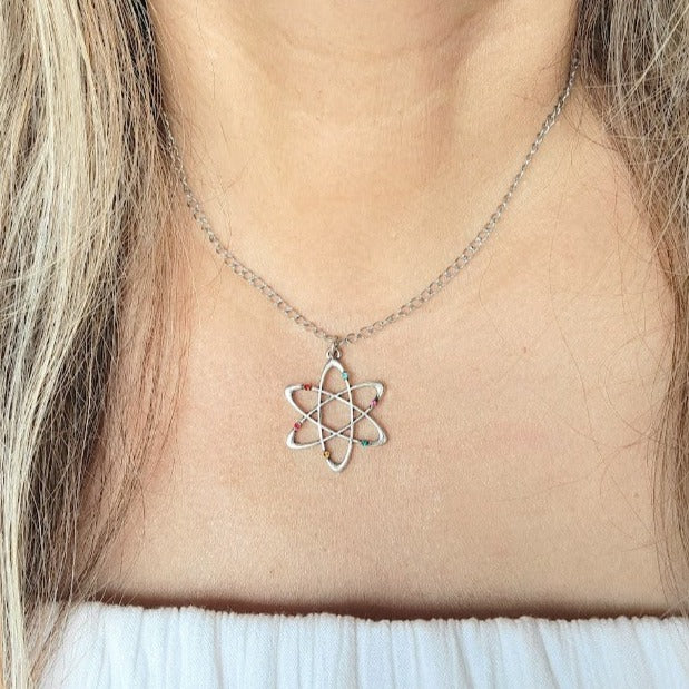 Miniature Atom Necklace, Teacher Appreciation Gift, Geek Chic Fashion