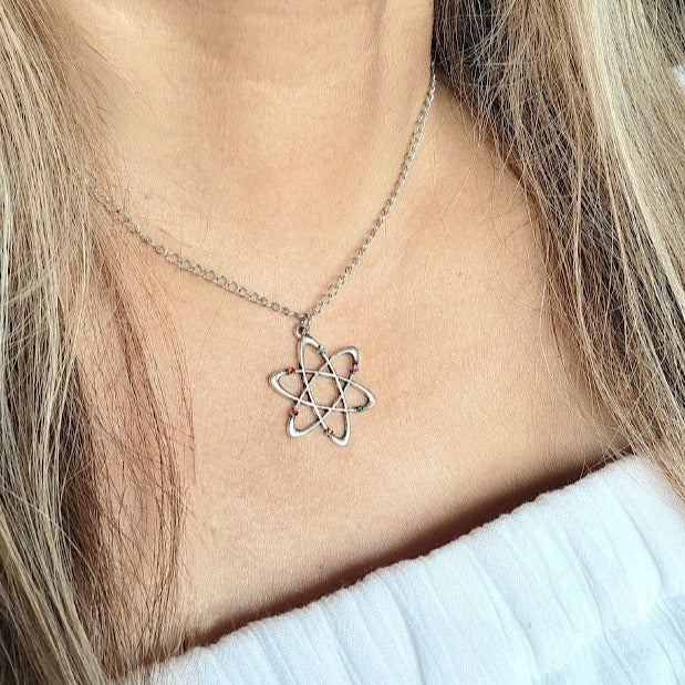 Miniature Atom Necklace, Teacher Appreciation Gift, Geek Chic Fashion