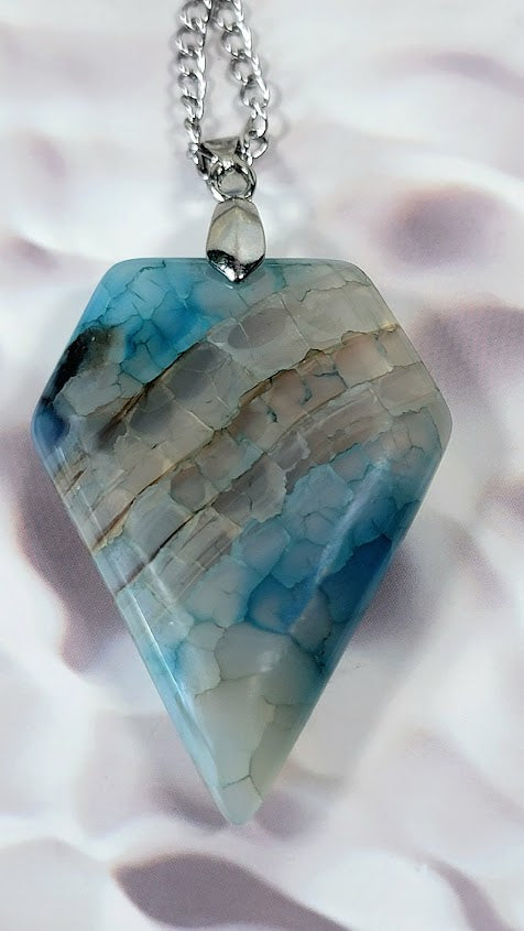 Agate Faceted Cut Stone Necklace, Balance Harmony Jewelry