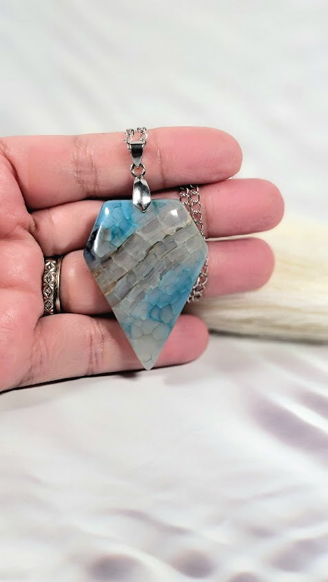 Agate Faceted Cut Stone Necklace, Balance Harmony Jewelry