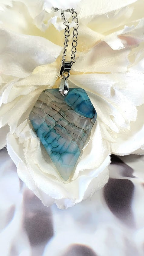 Agate Faceted Cut Stone Necklace, Balance Harmony Jewelry