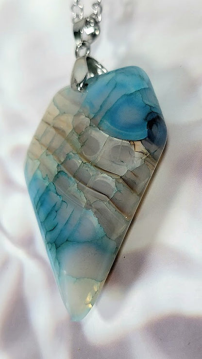 Agate Faceted Cut Stone Necklace, Balance Harmony Jewelry