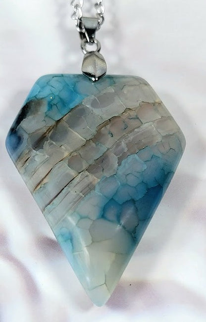 Agate Faceted Cut Stone Necklace, Balance Harmony Jewelry