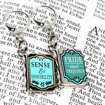 Jane Austin Tribute Earrings, English Literature Dangle, Classic Novel Jewelry, Bibliophile Mismatched Earring