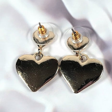 Iridescent Double Heart Post Earrings, Romantic Gift for Special Celebration, Handcrafted Love-Inspired Stud Earrings