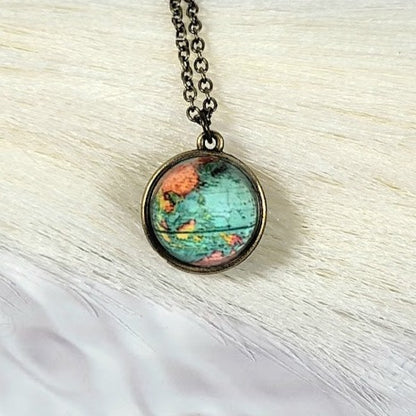 Luminous Earth Necklace, Glow in the Dark Pendant, Exploration & Adventure-Themed Jewelry, World Traveler Gift