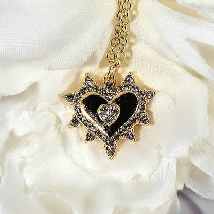 Golden Heart Sunray Necklace, Love-Inspired Celestial Necklace with Sparkle