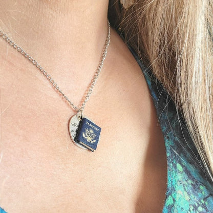 World Traveler Necklace, Adventure Lover Gift, Exploration-Inspired Design, Unique Globe-Trotter's Companion, Original Artistic Jewelry