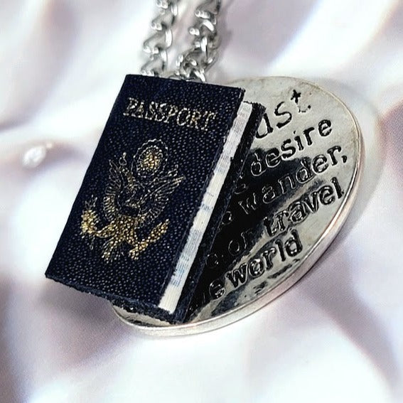 World Traveler Necklace, Adventure Lover Gift, Exploration-Inspired Design, Unique Globe-Trotter's Companion, Original Artistic Jewelry