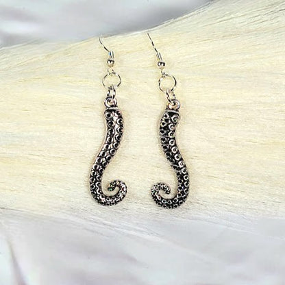 Artistic Octopus Tentacle Dangle Earring, Unique Nautical Theme Jewelry