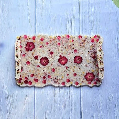 Real Red Rose Blooms & Petal Decorative Tray, Elegant Charcuterie Board for Social Gathering, Unique Vanity Dresser Tray, Perfume Display